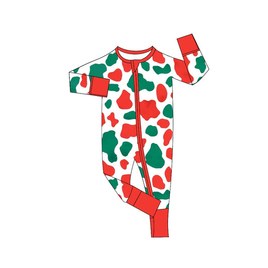 Baby Infant Boys Green Red Camo Zip Rompers preorder