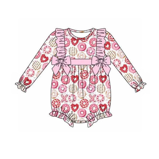 Baby Infant Girls Donuts Bows Pink Rompers preorder