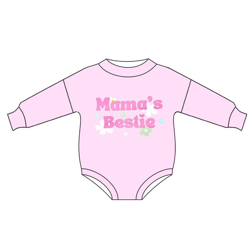 Baby Infant Girls Valentines Mama's Bestie Rompers preorder