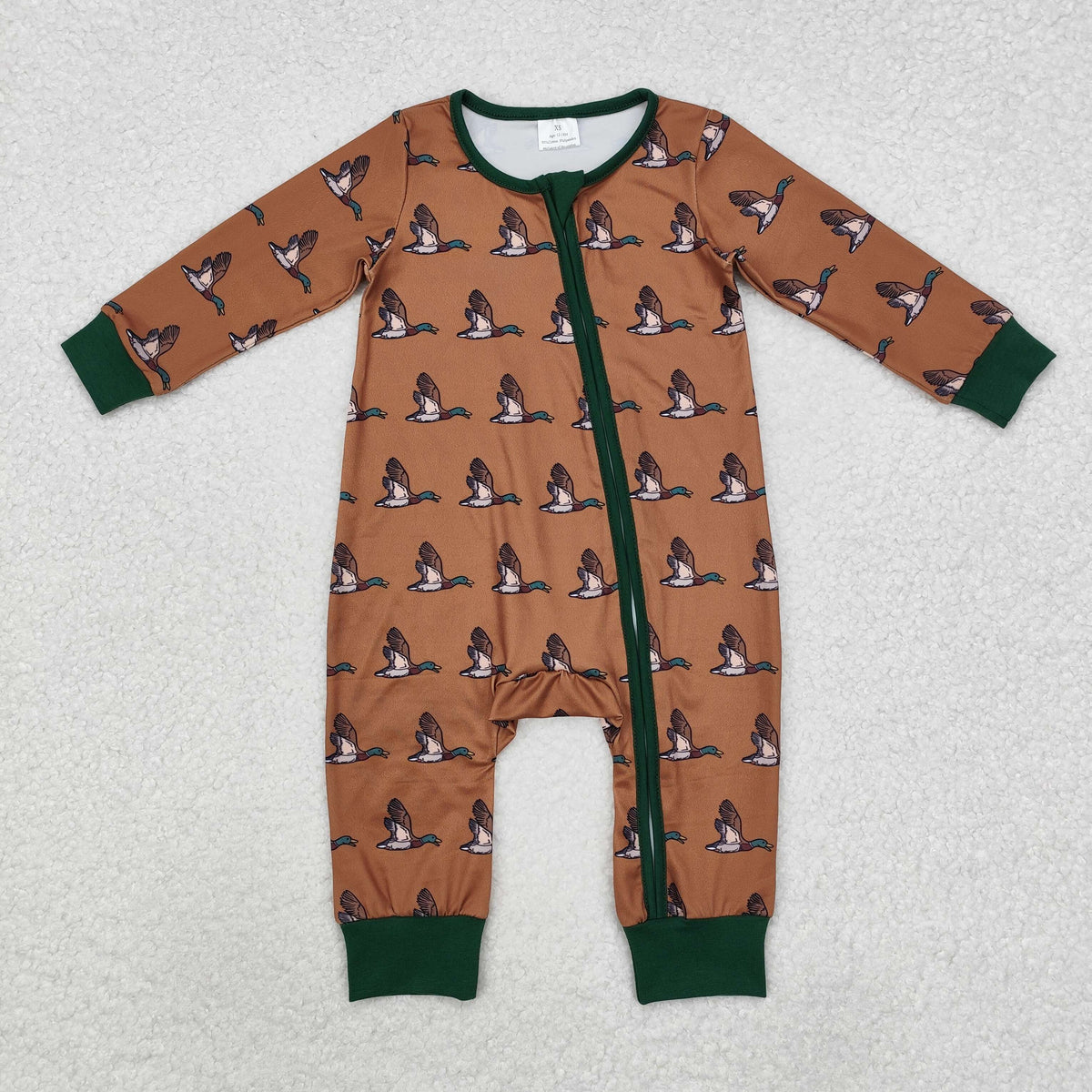 Sibling Baby Boys Long Sleeves Deer Ducks Fishing Camo Hunting Zip Rompers
