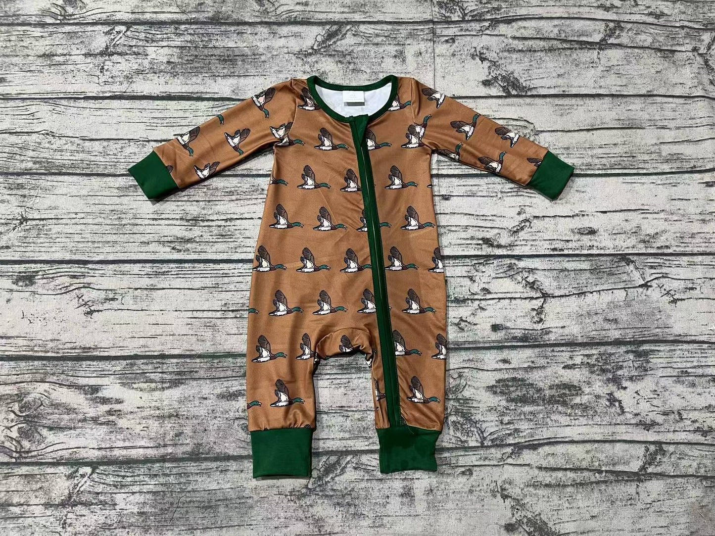 Baby Boys Duck Zip Rompers