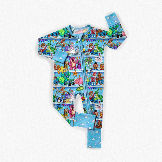 Baby Infant Toys Blue Cartoon Zip Rompers preorder