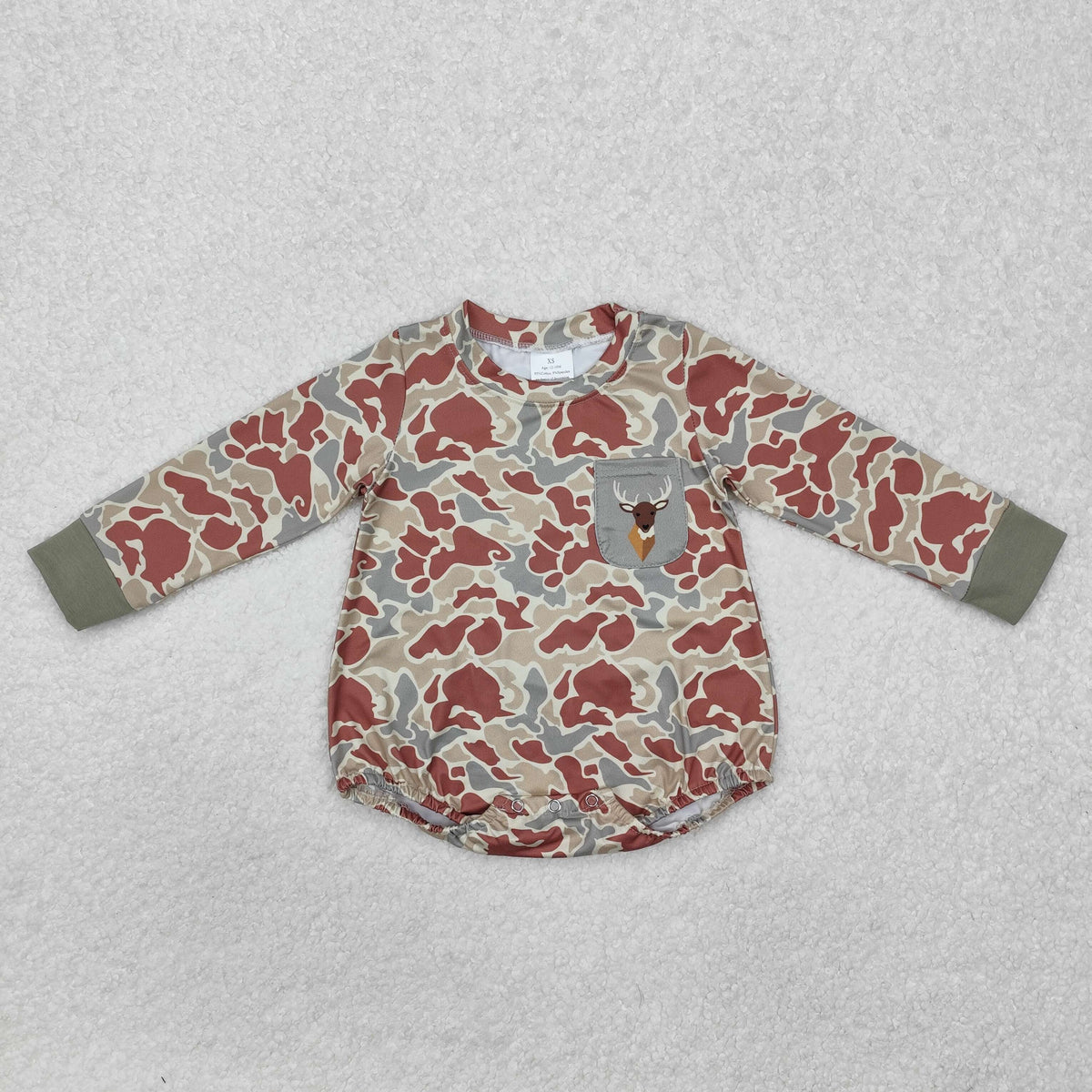 Sibling Baby Boys Girls Long Sleeves Camo Deer Dogs Ducks Hunting Rompers