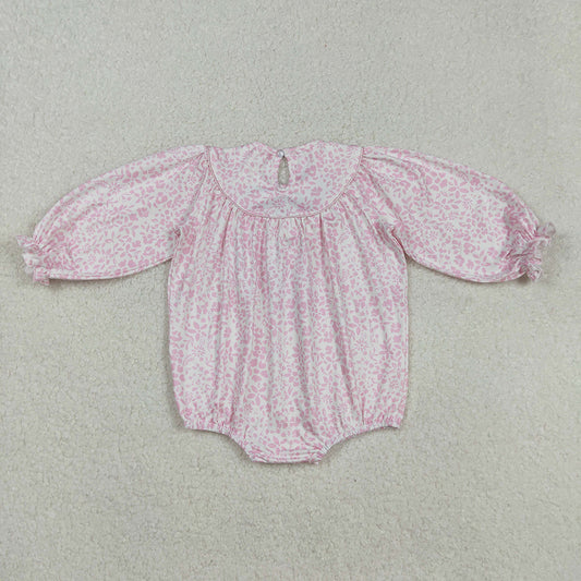 Baby Infant Girls Pink Flowers Thanksgiving Turkey Smocked Rompers