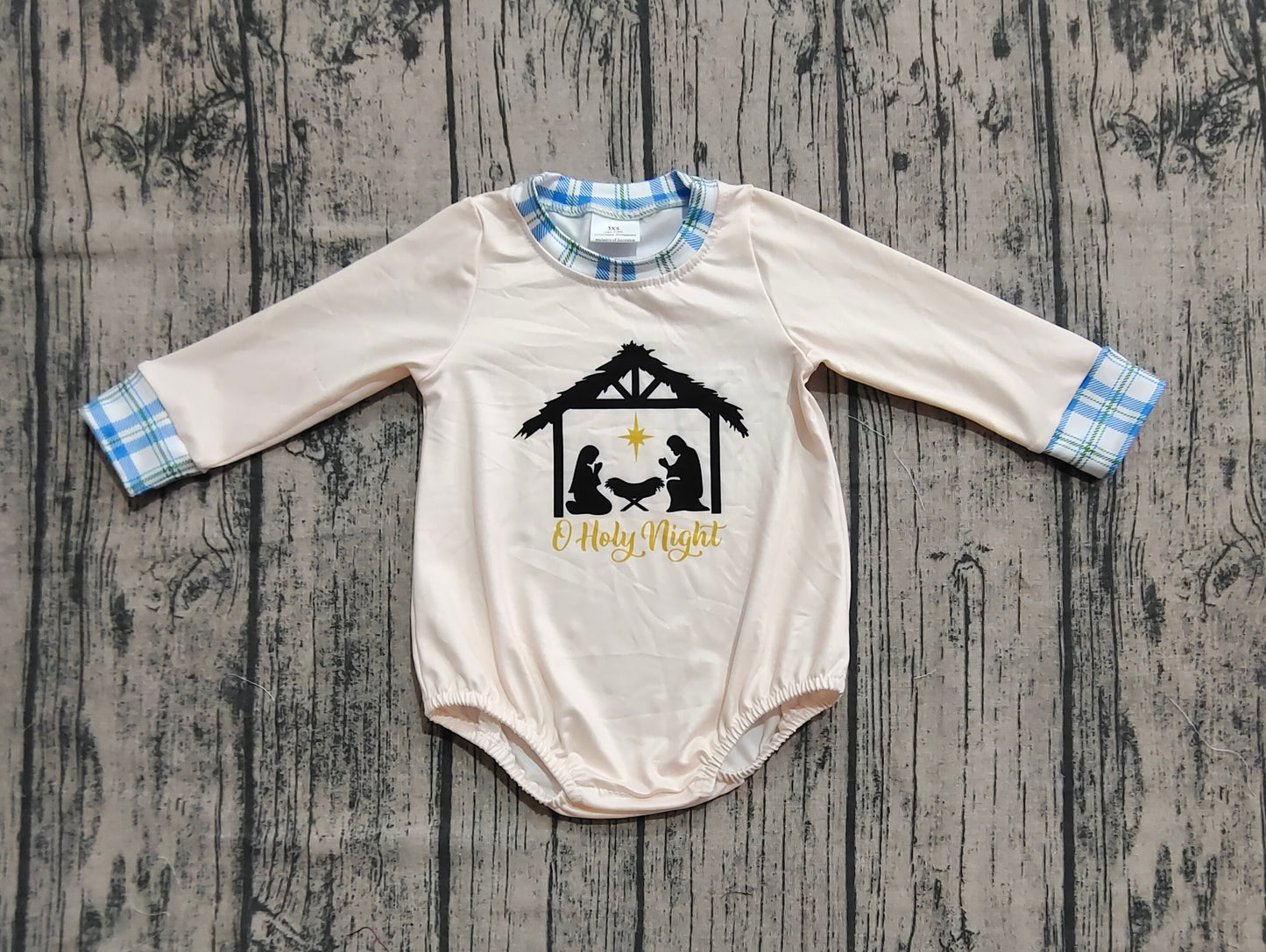 Baby Boys Christmas Jesus Nativity Bummies Rompers