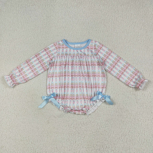 Baby Girls Christmas Soldiers Bows Ruffle Rompers