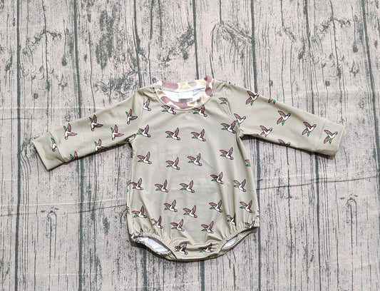 Baby Boys Long Sleeves Ducks Hunting Rompers