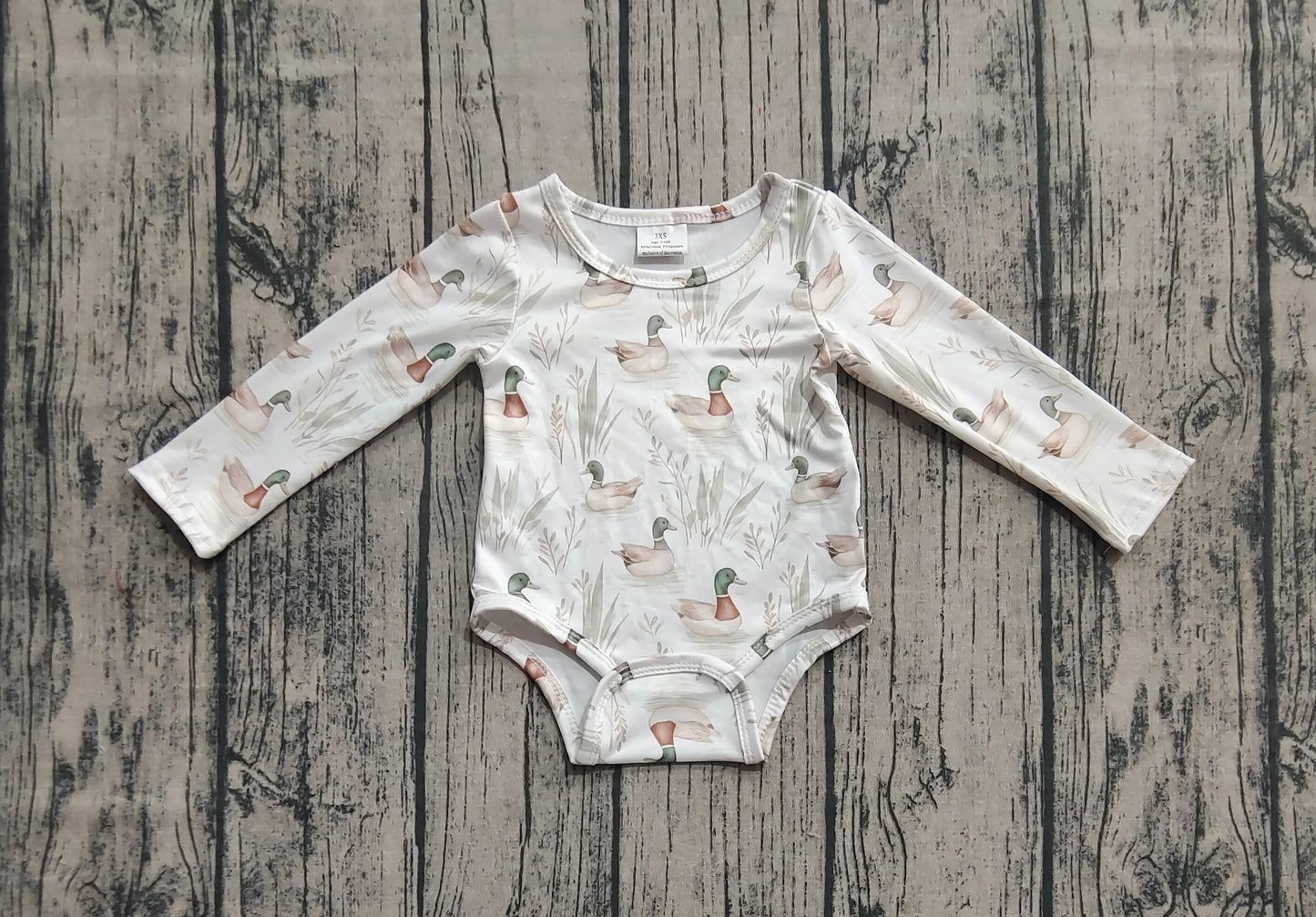 Baby Girls Long Sleeves Mallard Ducks Hunting Rompers