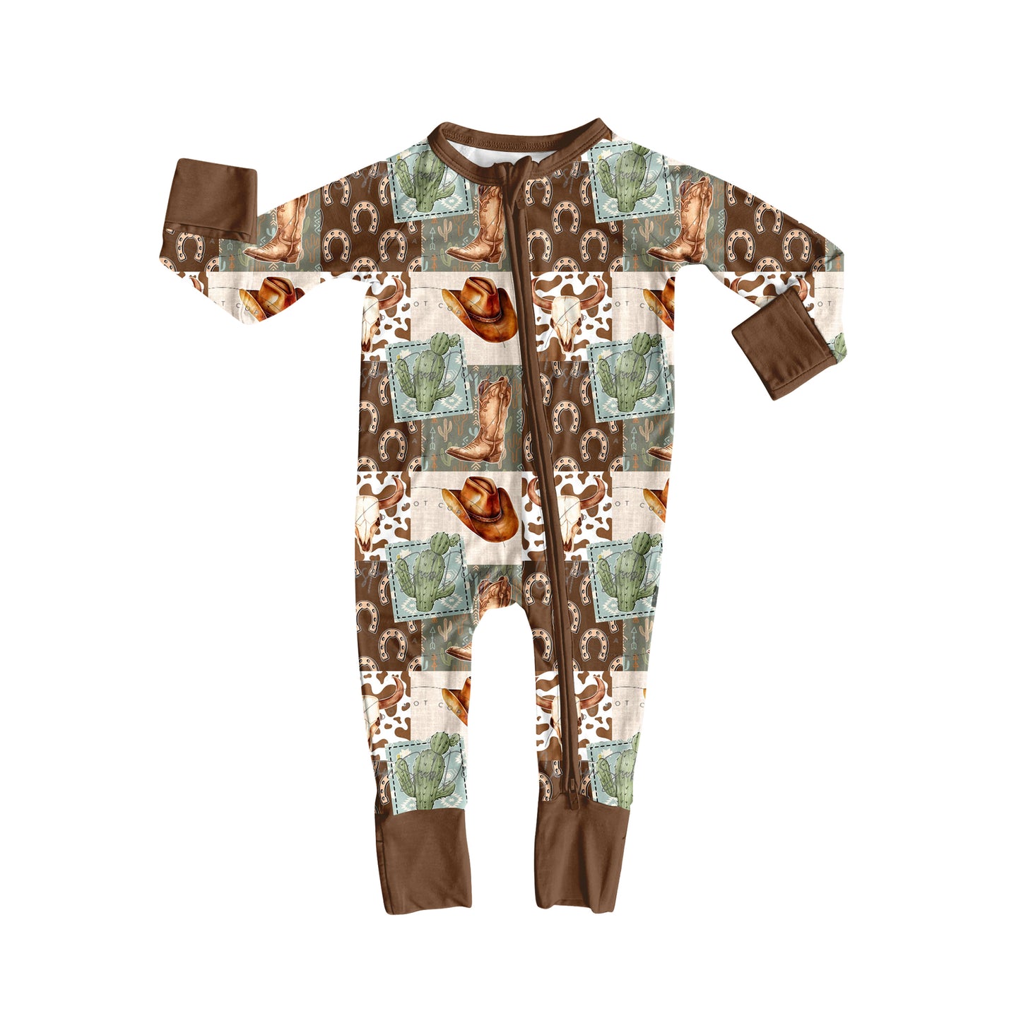 Baby Girls Long Sleeves Cactus Hats Zipper Rompers Preorder