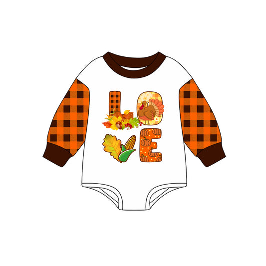 Baby Boys Long Sleeves Turkey LOVE Rompers Preorder