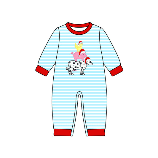 Baby Boys Long Sleeves Christmas Hats Chicks Cows Pant Rompers Preorder