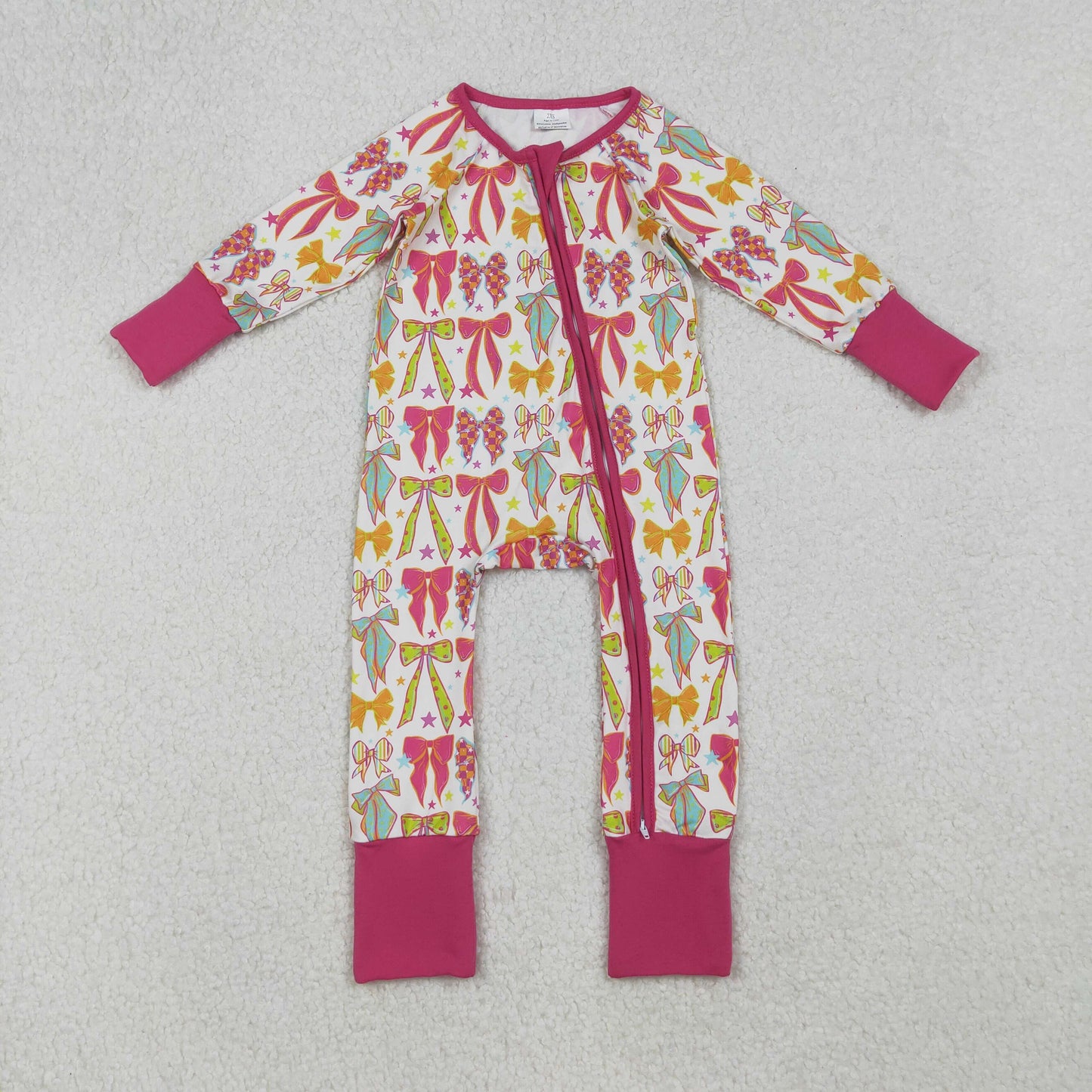 Sibling Baby Girls Colorful Flowers Bows Two Way Zip Convertible Rompers