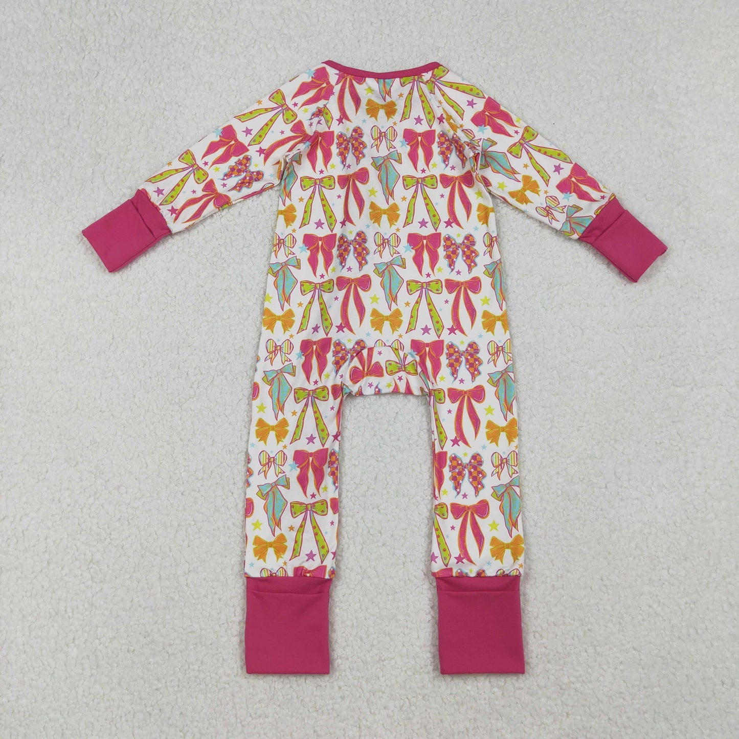 Sibling Baby Girls Colorful Flowers Bows Two Way Zip Convertible Rompers
