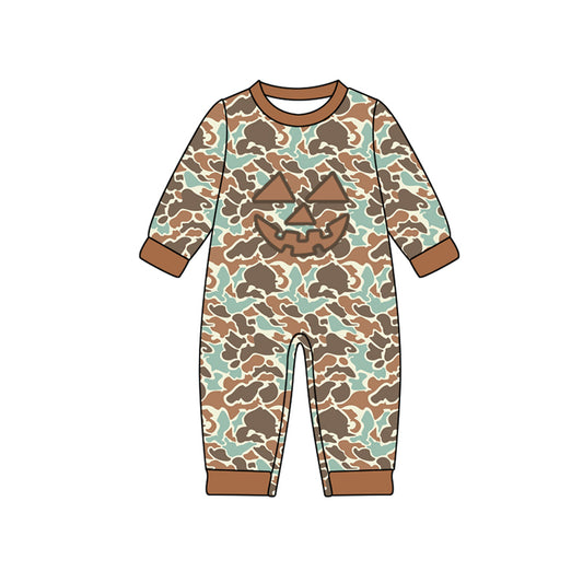 Baby Boys Long Sleeves Brown Camo Ghost Pumpkins Pant Rompers Preorder