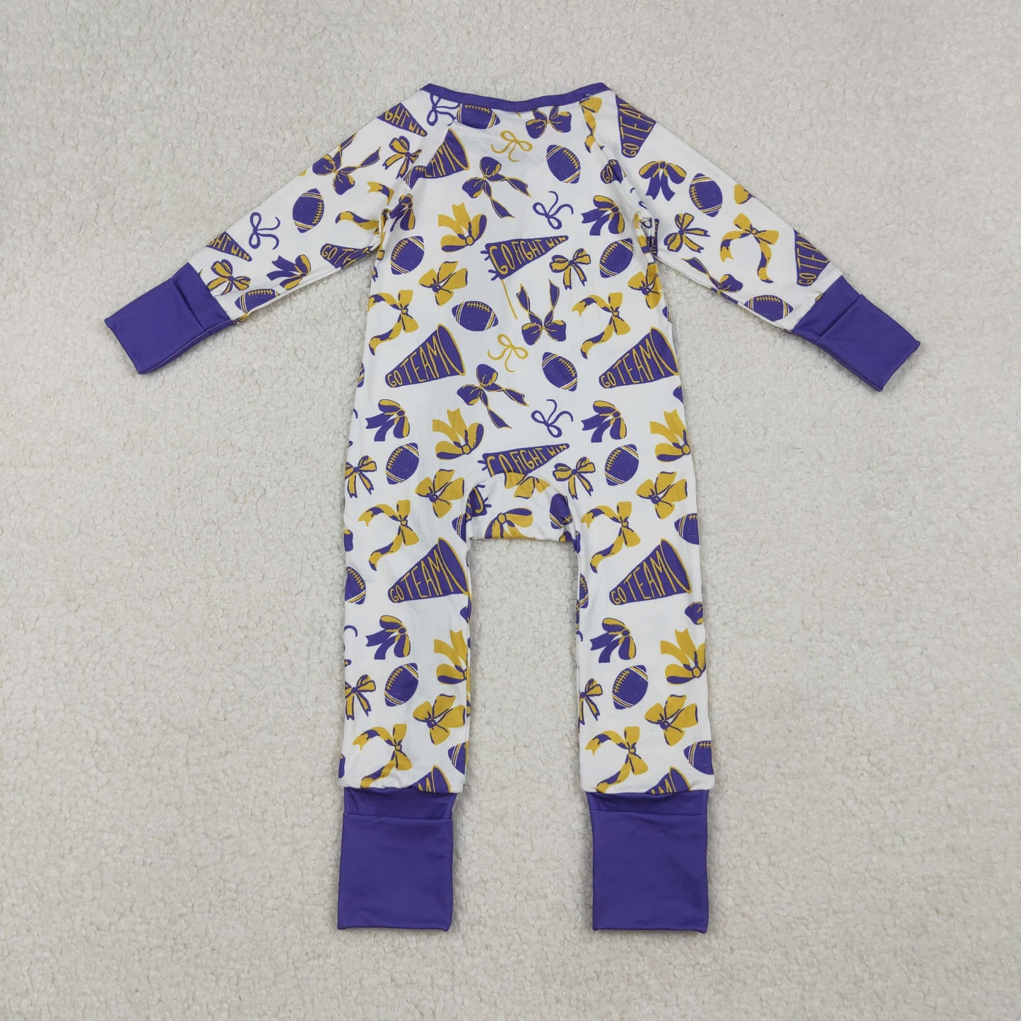 Sibling Baby Kids Footballs Baseballs Stars Checked Team Two Way Zip Convertible Rompers