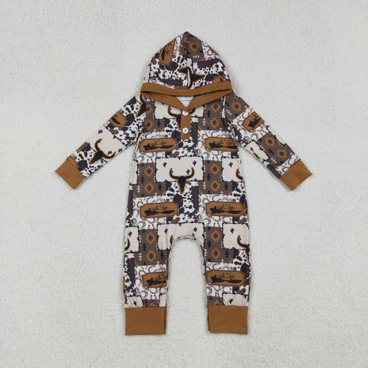 Sibling Baby Boys Southern Hunting Camo Button Two Way Zip Convertible Hoodie Rompers