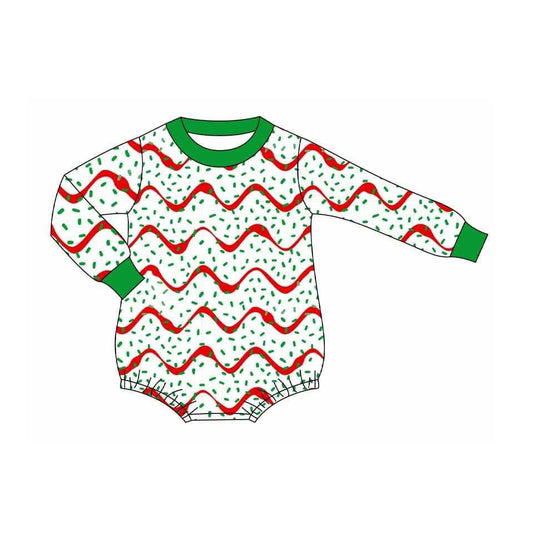 Baby Boys Long Sleeve Stripe Sprinkles Christmas Rompers Preorder