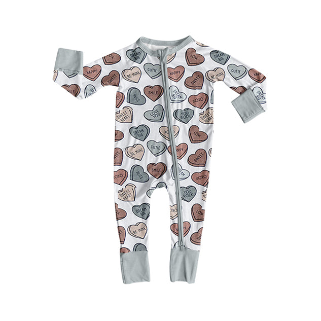 Baby Boys XOXO Hearts Valentine Footie Rompers Preorder