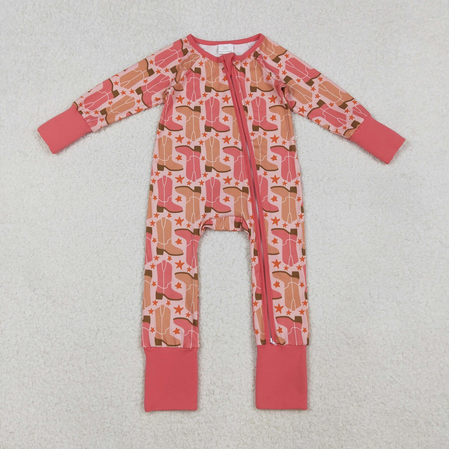 Sibling Baby Kids Hats Boots Horses Cows Western Two Way Zip Convertible Rompers