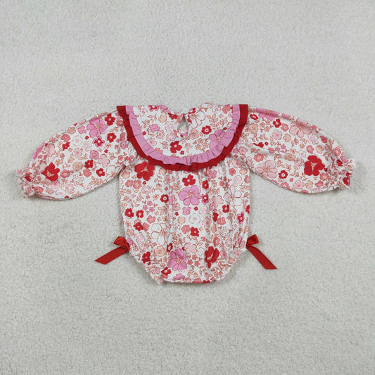 Smocked Jesus Love Me Baby Girls Flowers Ruffle Rompers