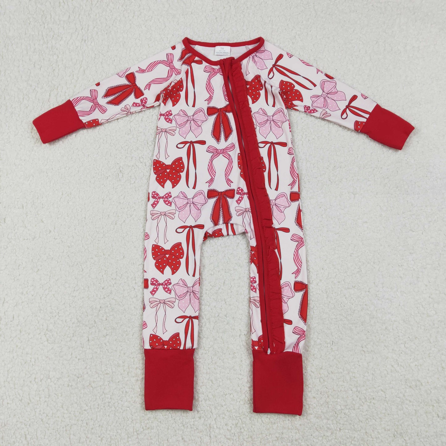 Sibling Baby Girls Hearts Bows Top Pockets Short Clothes Set Hoodie Ruffle Zipper Rompers