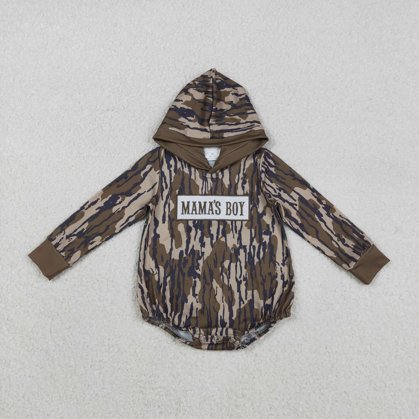 Sibling Baby Boys Southern Camo Embroidery Mama's Boy Hoodies Top