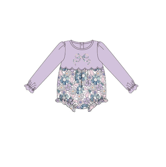 Baby Girls Floral Bows Ruffle Rompers Preorder