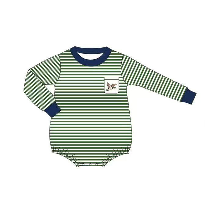 Baby Boys Stripe Duck Pockets Hunting Rompers Preorder