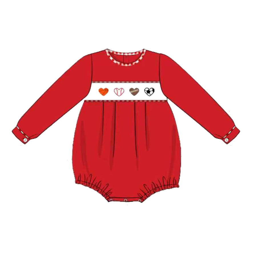 Baby Boys Long Sleeve Hearts Balls Valentine Rompers Preorder