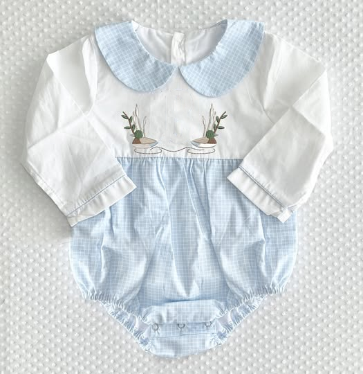 Baby Boys Long Sleeve Ducks Collar Rompers Preorder