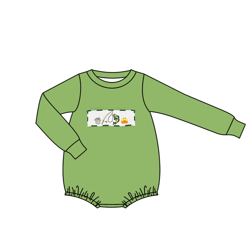 Baby Boys Green Long Sleeve Fishing Hunting Rompers Preorder