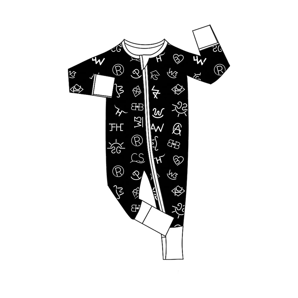 Baby Boys Western Two Way Zip Convertible Rompers Preorder