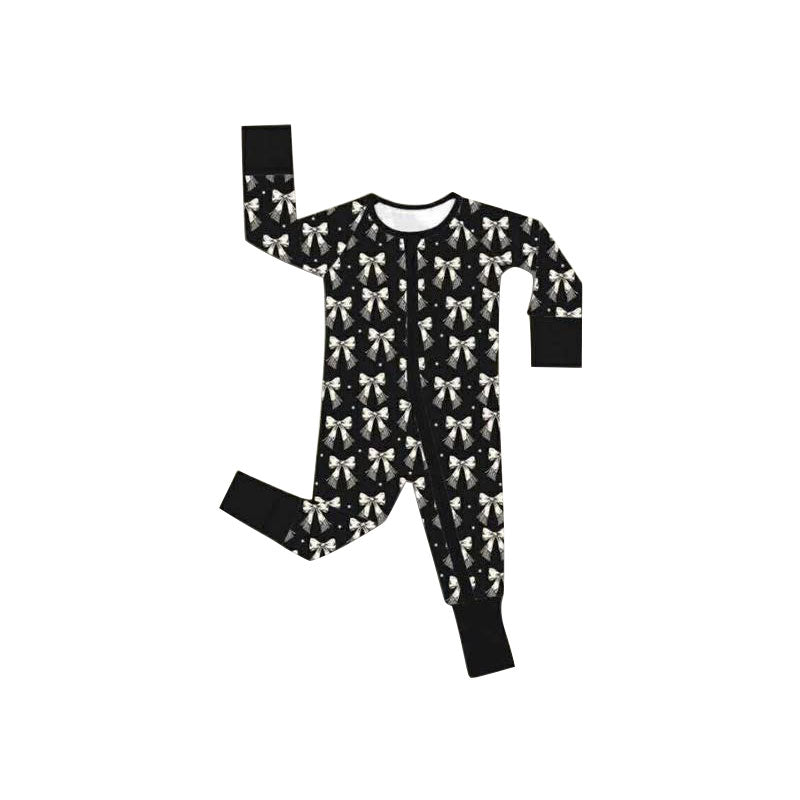 Baby Girls Bows Two Way Zip Convertible Rompers Preorder