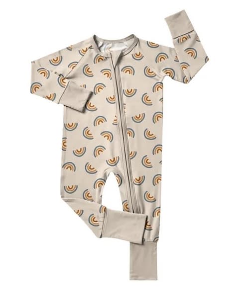 Baby Girls Rainbows Two Way Zip Convertible Rompers Preorder