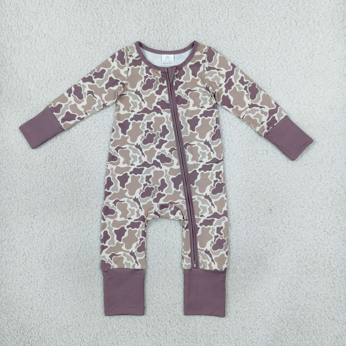 Baby Boys Southern Khaki Camo Two Way Zip Convertible Rompers
