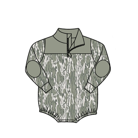 Baby Boys Long Sleeve Camo Zipper Rompers Preorder