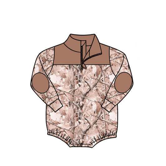Baby Boys Long Sleeve Camo Zipper Rompers Preorder