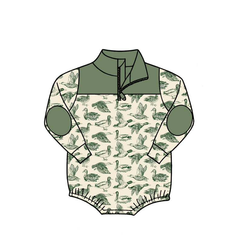 Baby Boys Long Sleeve Ducks Hunting Zipper Rompers Preorder