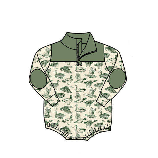 Baby Boys Long Sleeve Ducks Hunting Zipper Rompers Preorder