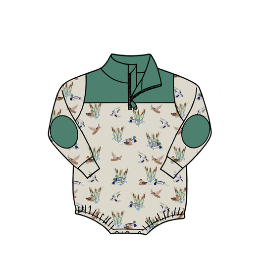 Baby Boys Long Sleeve Ducks Hunting Zipper Rompers Preorder