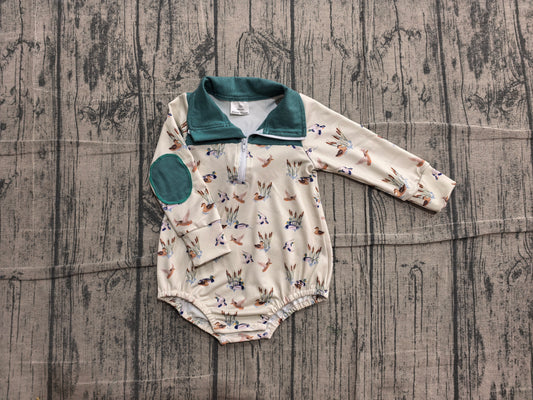 Baby Boys Long Sleeve Ducks Hunting Zipper Rompers Preorder
