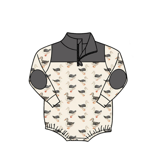 Baby Boys Long Sleeve Ducks Hunting Zipper Rompers Preorder
