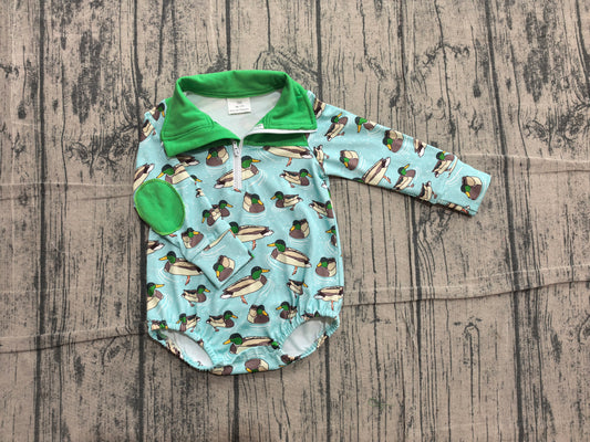 Baby Boys Long Sleeve Ducks Hunting Zipper Rompers Preorder