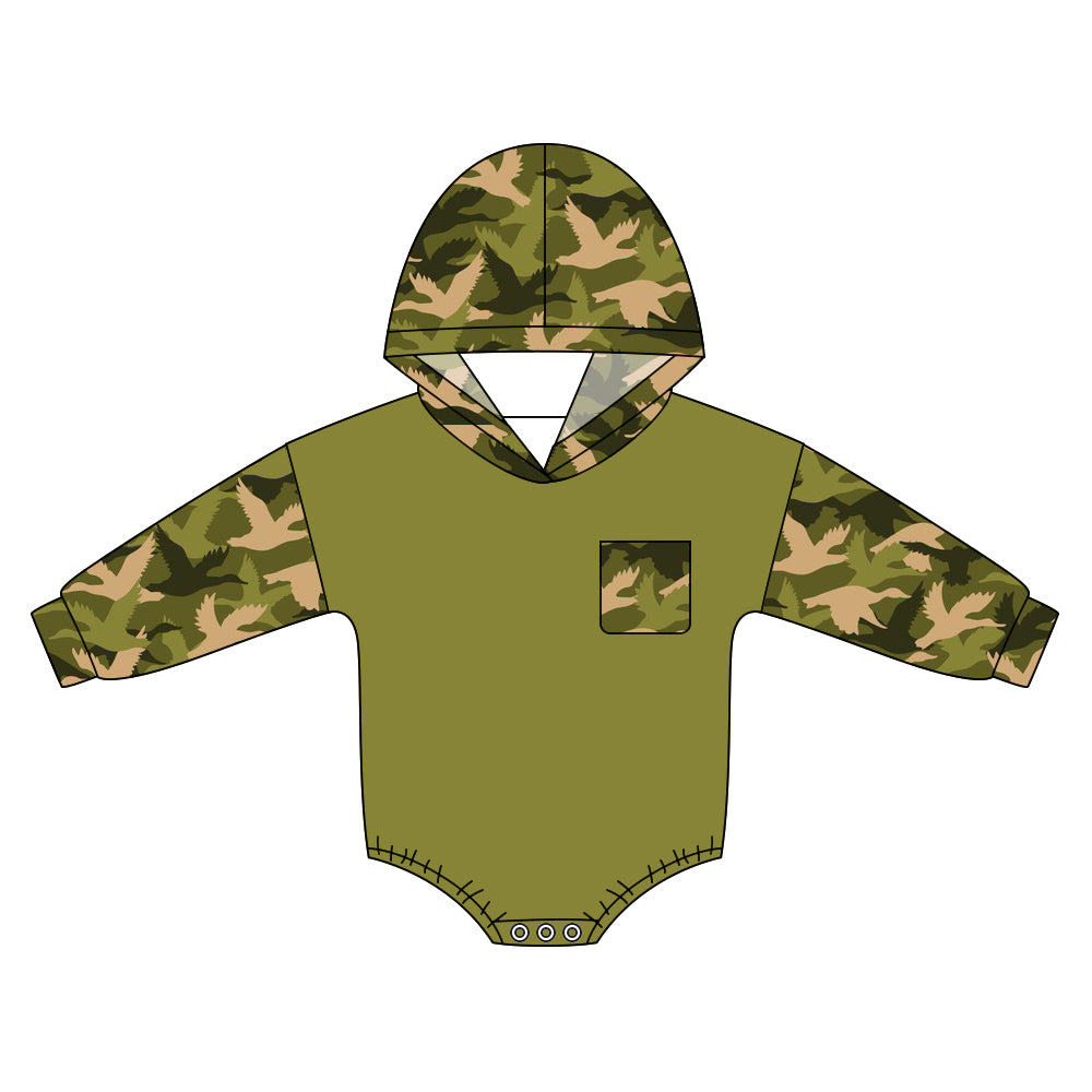 Baby Boys Southern Ducks Camo Pocket Hunting Rompers Preorder