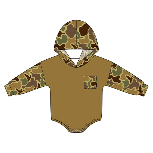 Baby Boys Southern Ducks Camo Pocket Hunting Rompers Preorder