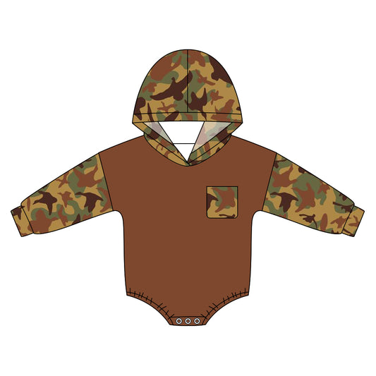 Baby Boys Southern Ducks Camo Pocket Hunting Rompers Preorder