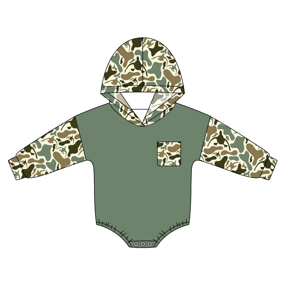 Baby Boys Southern Ducks Camo Pocket Hunting Rompers Preorder