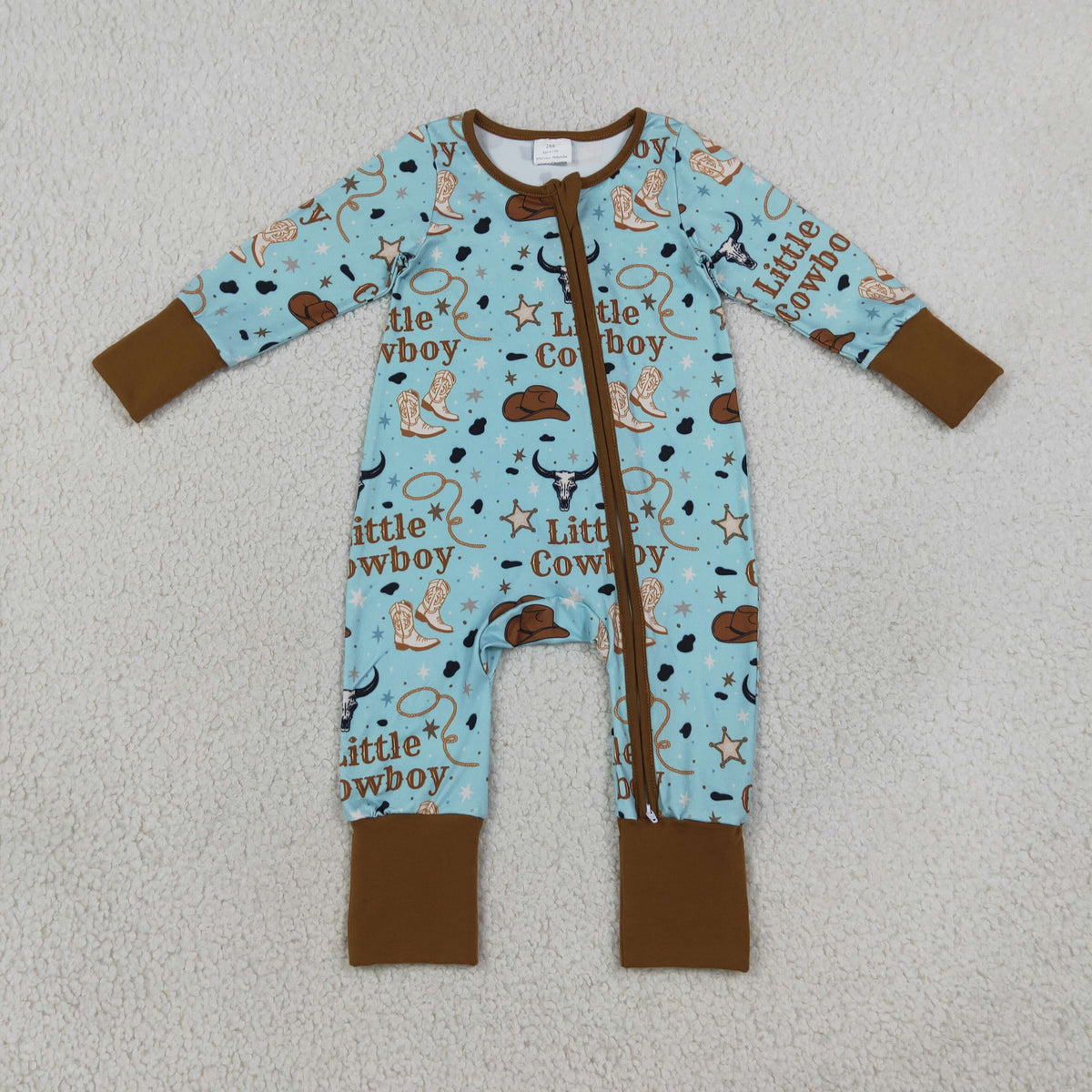 Sibling Baby Boys Little Cowboys Boots Hats Top Pant Western Pajamas Set Zip Rompers