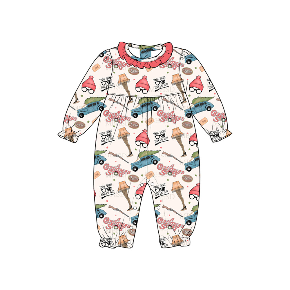 Preorder moq 5 Baby Girls Christmas Story Pant Rompers