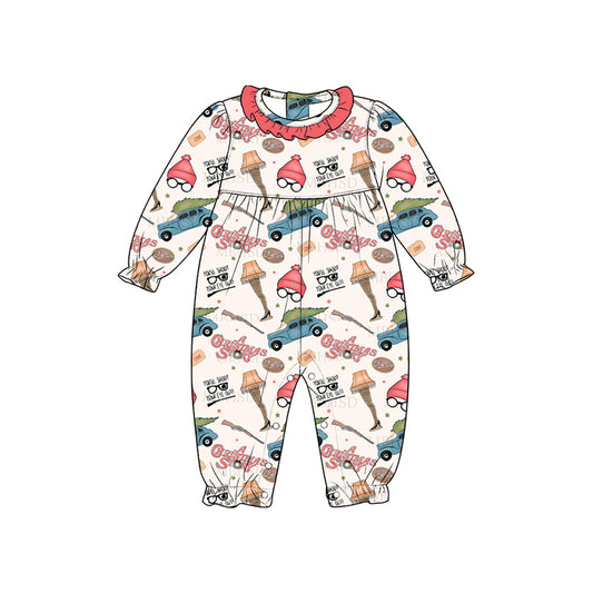 Preorder moq 5 Baby Girls Christmas Story Pant Rompers